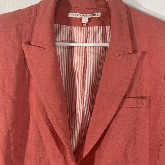 Veronica Beard Danielle Dickey One Button Blazer Coral Womens 12 - Picture 3 of 10